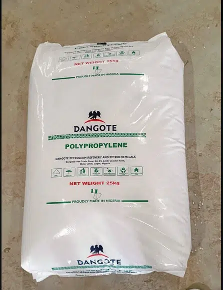 Polypropylene produced by Dangote petrochemical plant