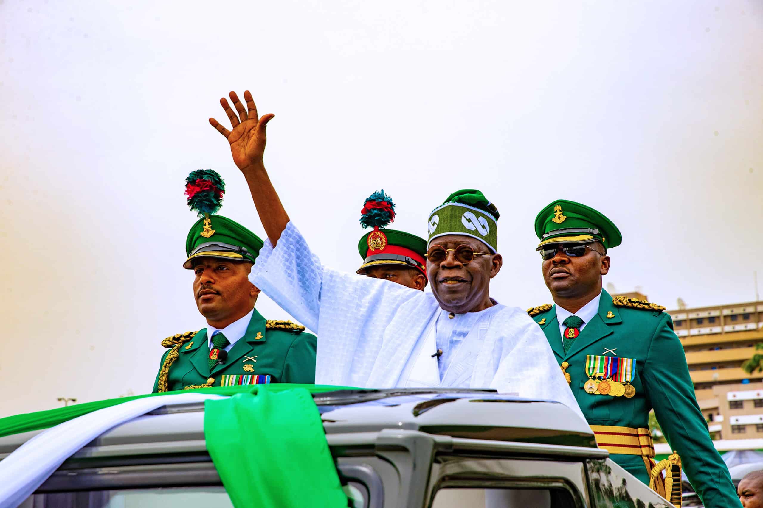 Nigeria's President, Bola Tinubu, during a ceremonial parade