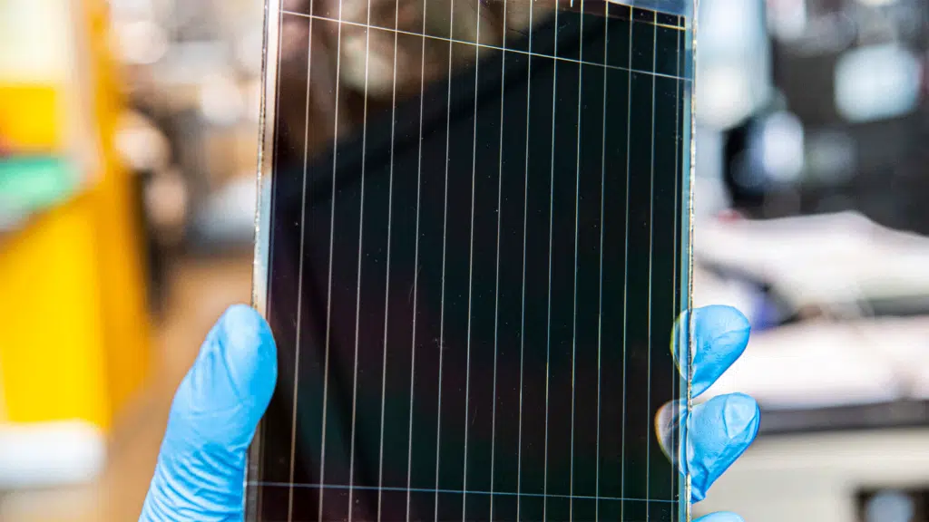 An Image of a a prototype of a Perovskite Solar Cell