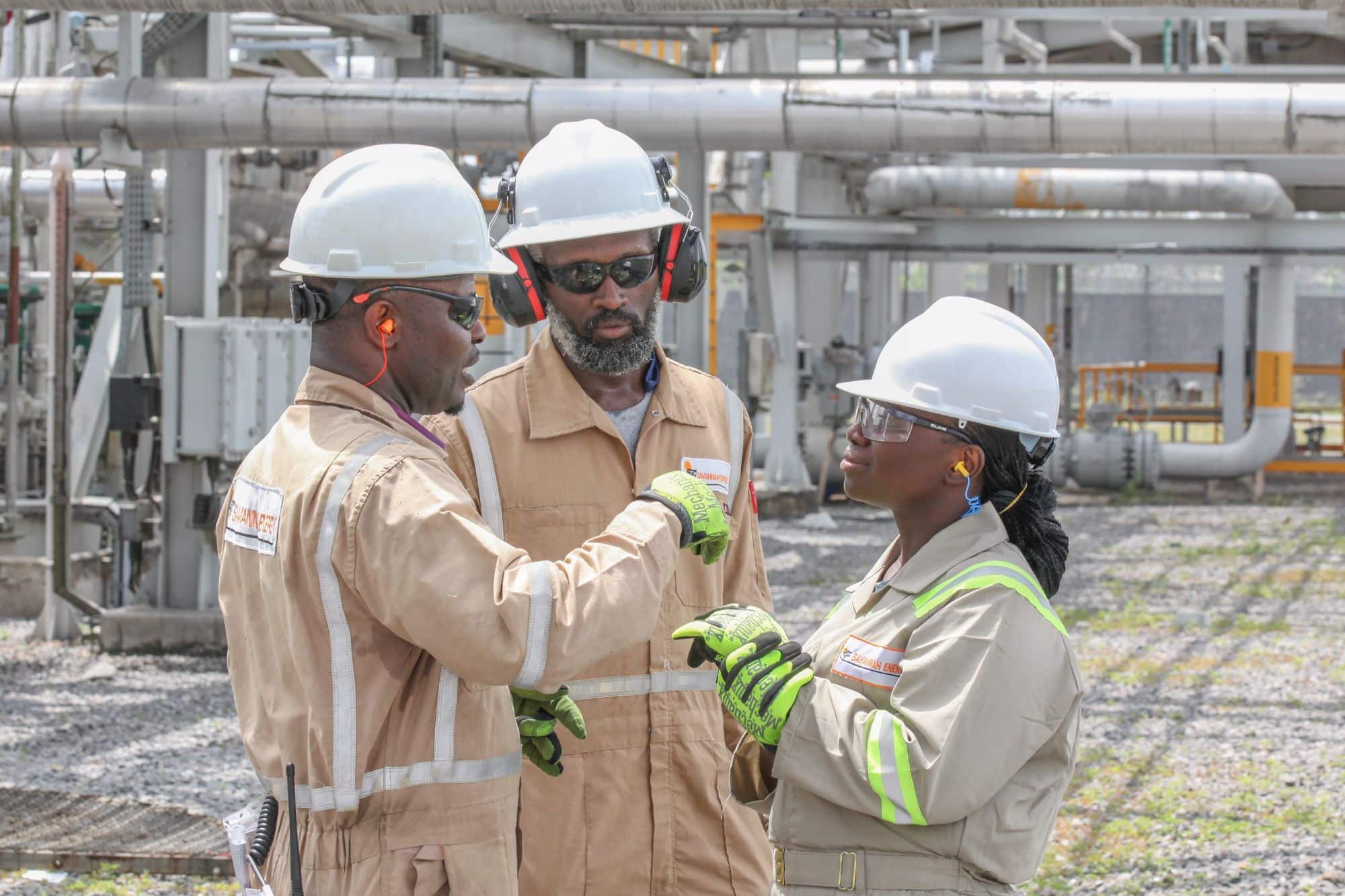 Savannah Energy workers in one of their plants
