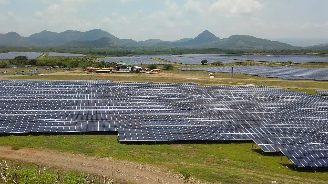 Large scale solar farm with multiple panels