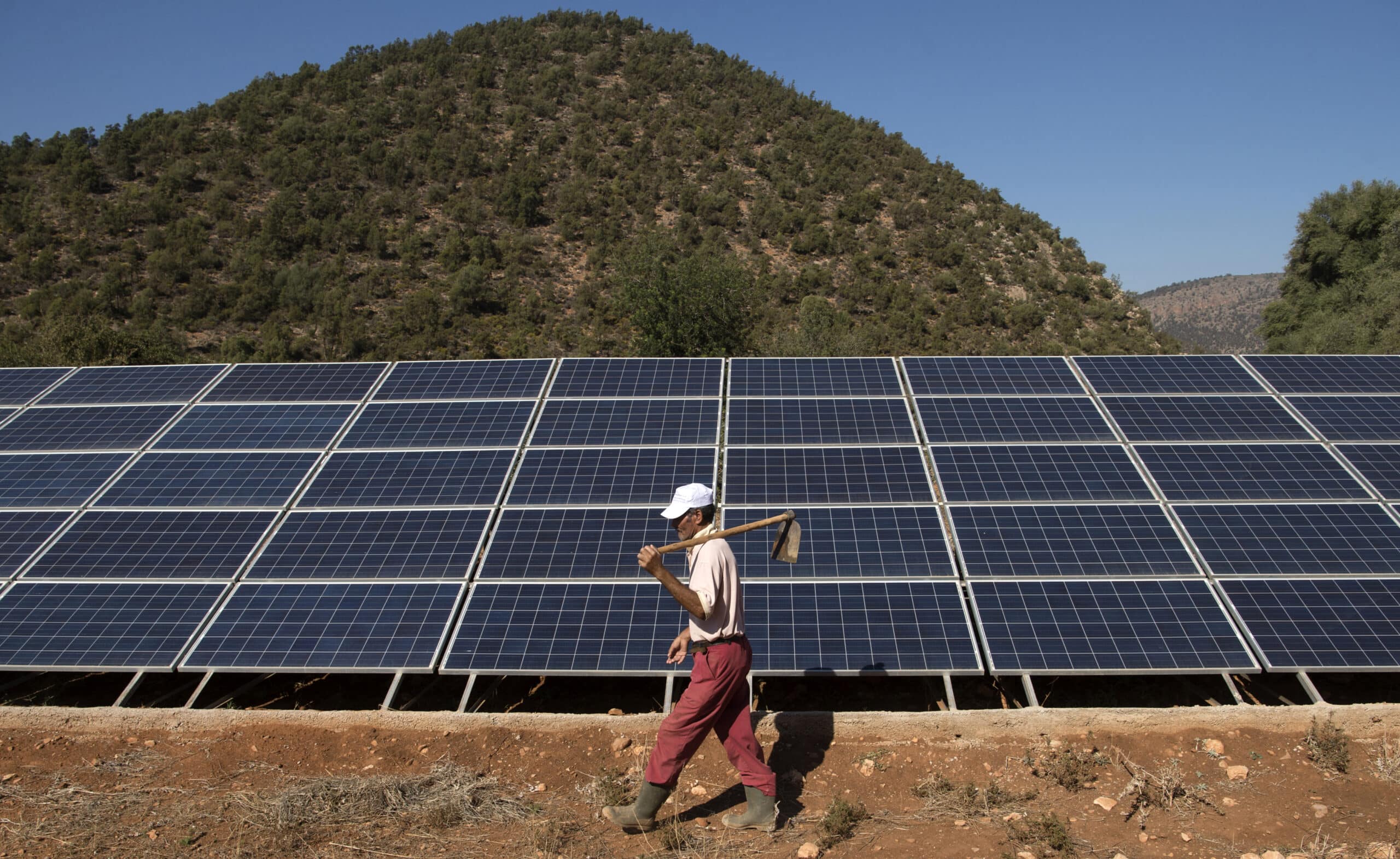 Solar energy farm located hinterland in Africa
