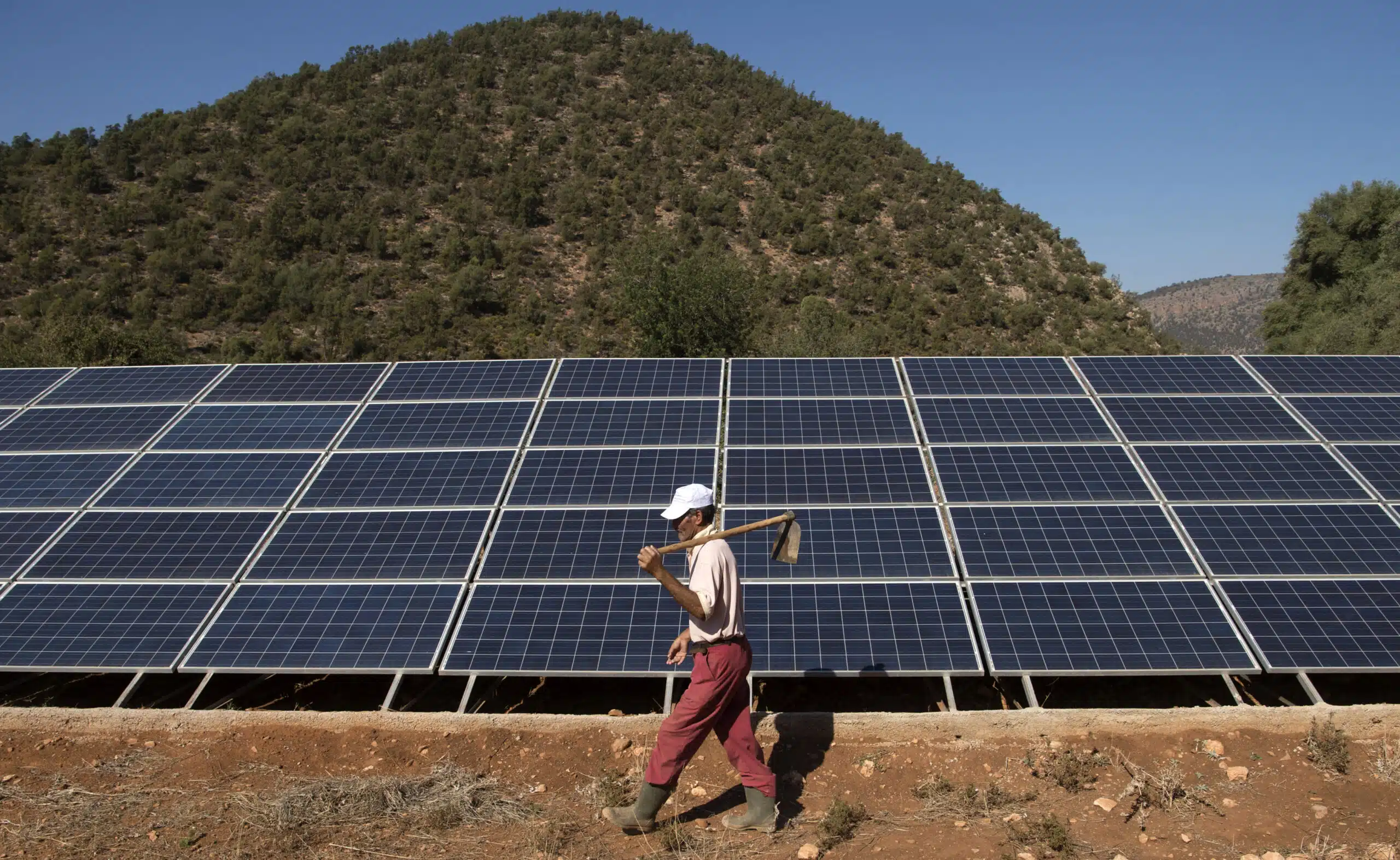 Solar energy farm located hinterland in Africa